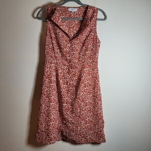 RIHOAS Red Floral Mini Sundress Sleevless Small Beach Y2K